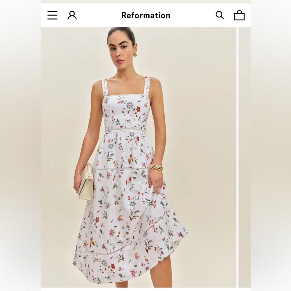 Reformation Everett Linen Dress Corsini New without Tag